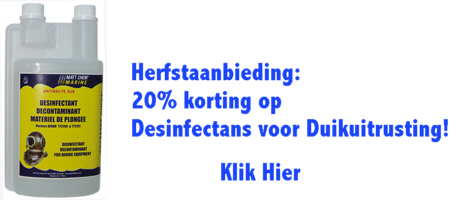 22% korting op desinfectans voor duikapparatuur